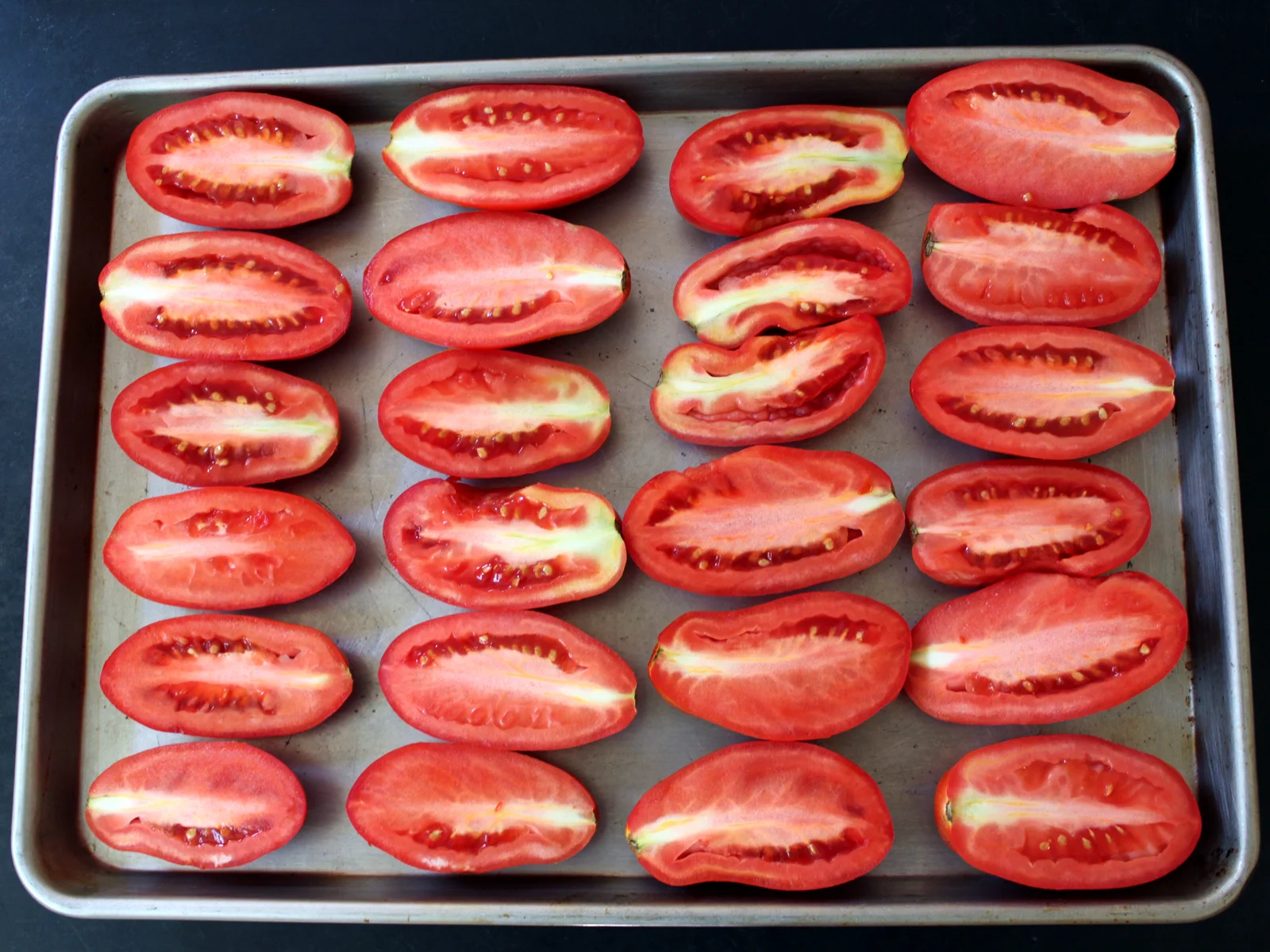 plum tomatoes slow roasted for maximum flavor and to extend summer