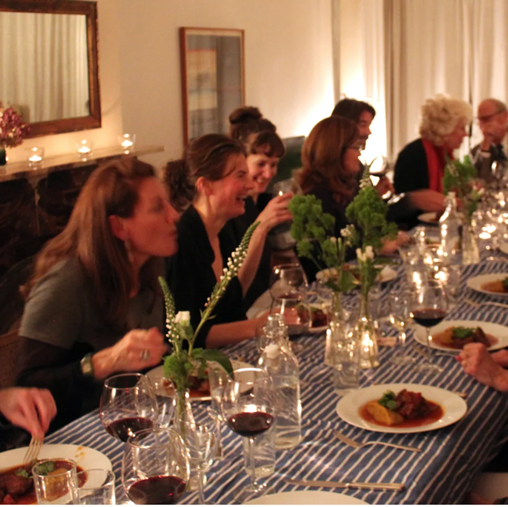 bring friends together for a private dinner; catering that feels like home