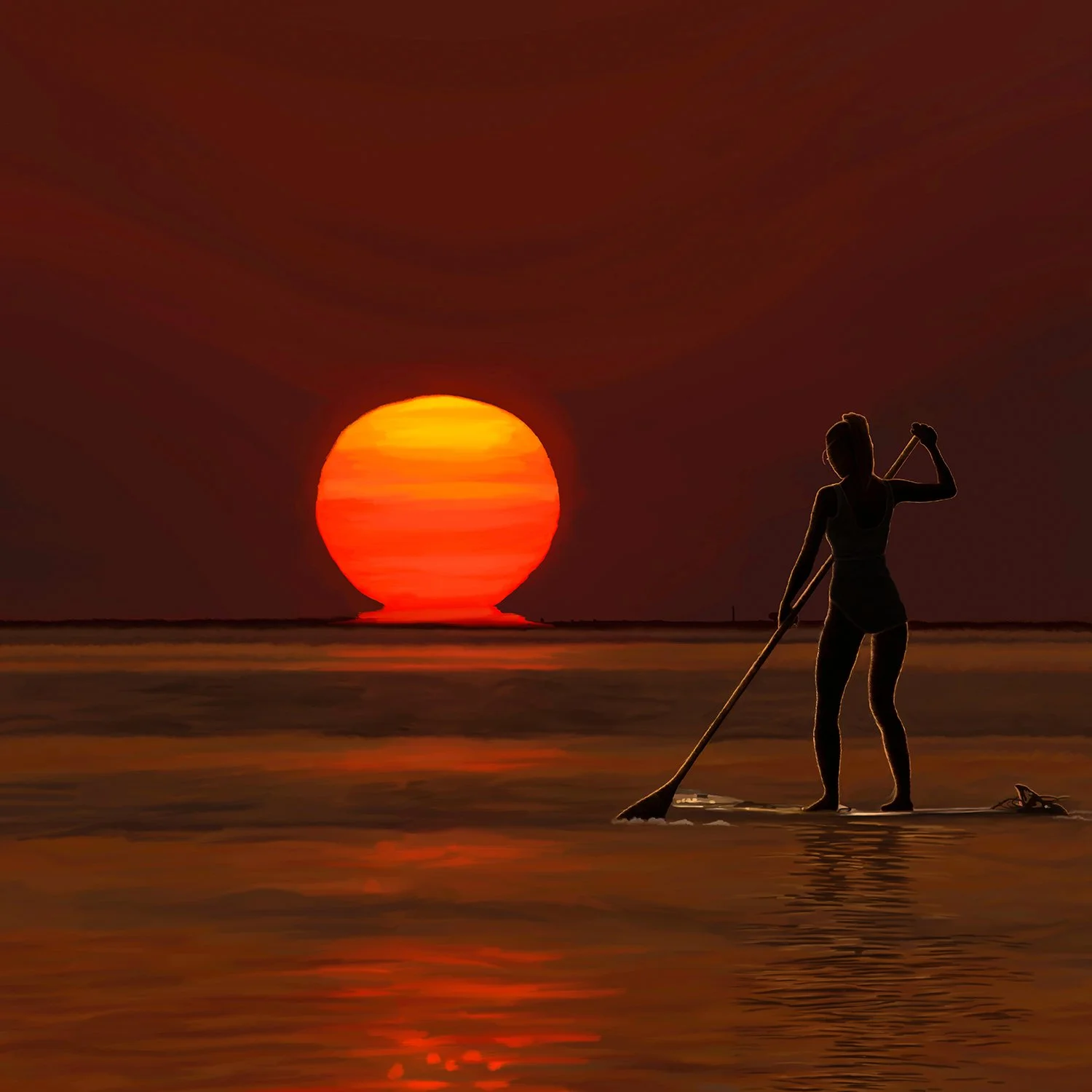 Paddleboarding at Sunset