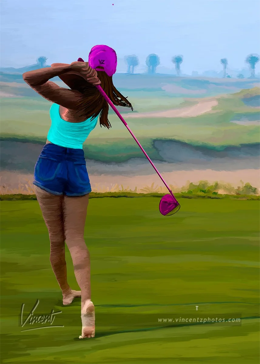 Golfer Tee Off