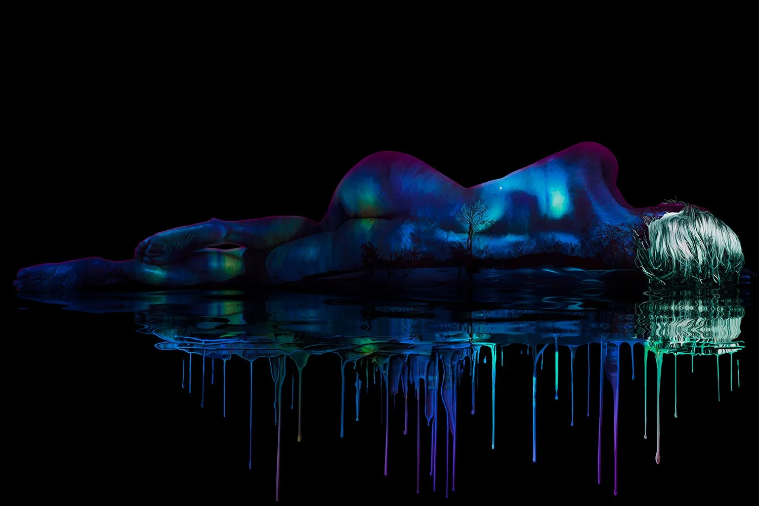 Blue Northern Lights - Body Art Series