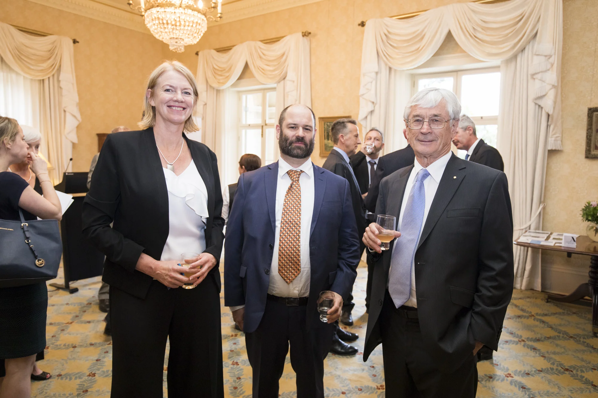 Executive Director Chrissie Trousselot, Dr Dirk Welsford, Program Leader Australian Antarctic Division and entrepreneur and Antarctic enthusiast Dick Smith