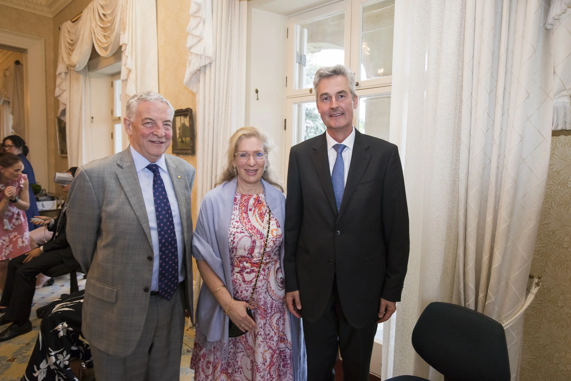 Chair Hon. Robert Hill, with the Ambassador of Switzerland to Australia Pedro Zwhalen and the Ambassador of Switzerland to Kiribati, Nauru, Papua New Guinea, Solomon Islands and Vanuatu, Ambassador Yasmin Chatila Zwahlen