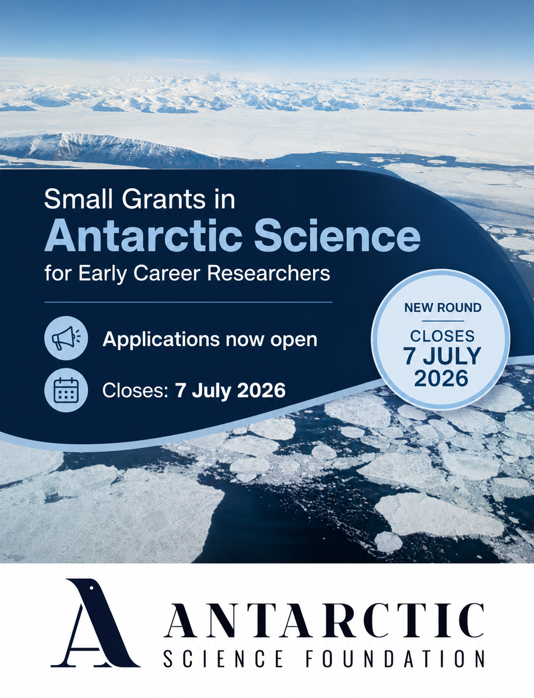 Small Grants in Antarctic Science for Early Career Researchers 2026/2027