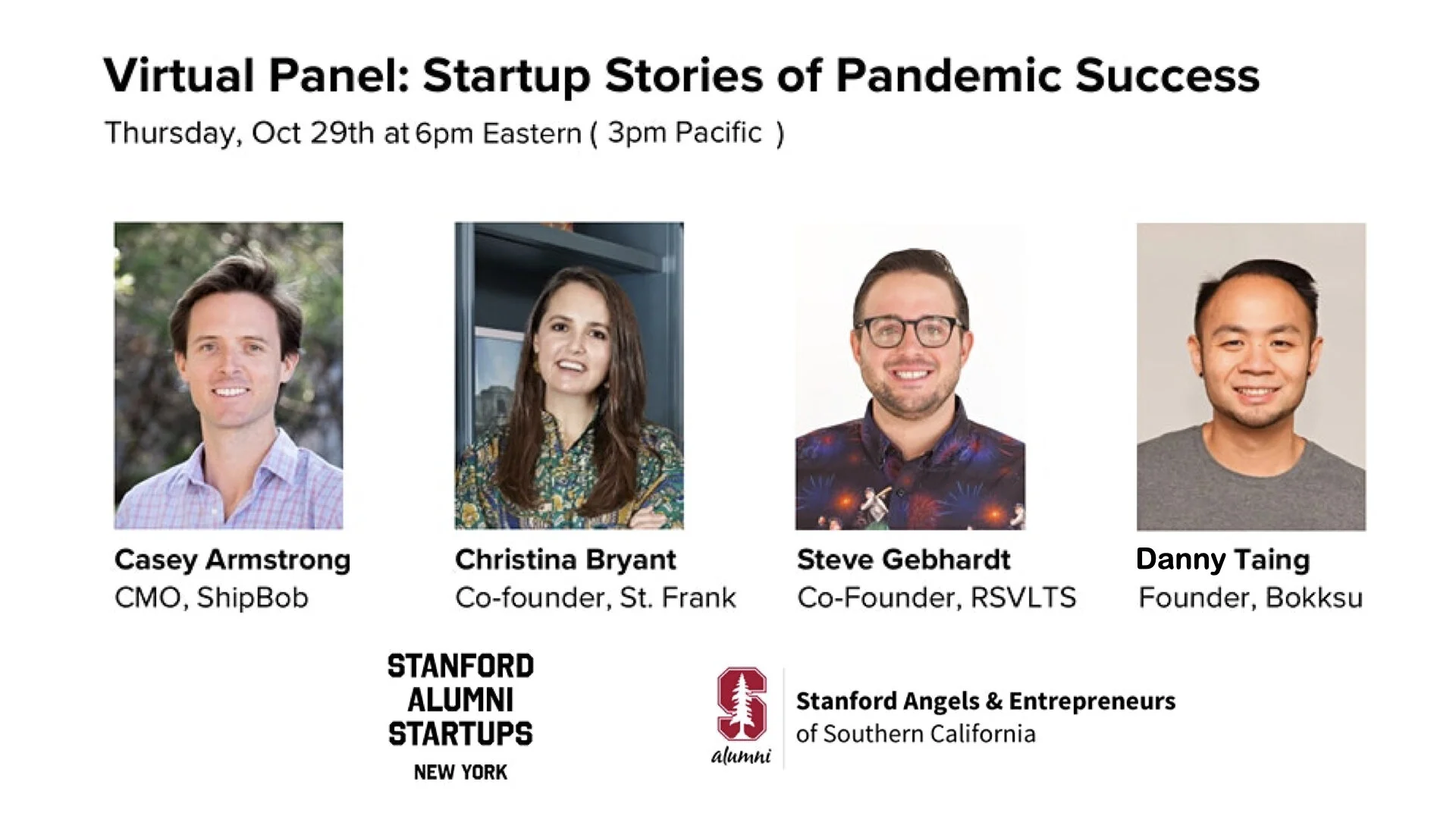 Virtual Panel: Startup Stories of Pandemic Success