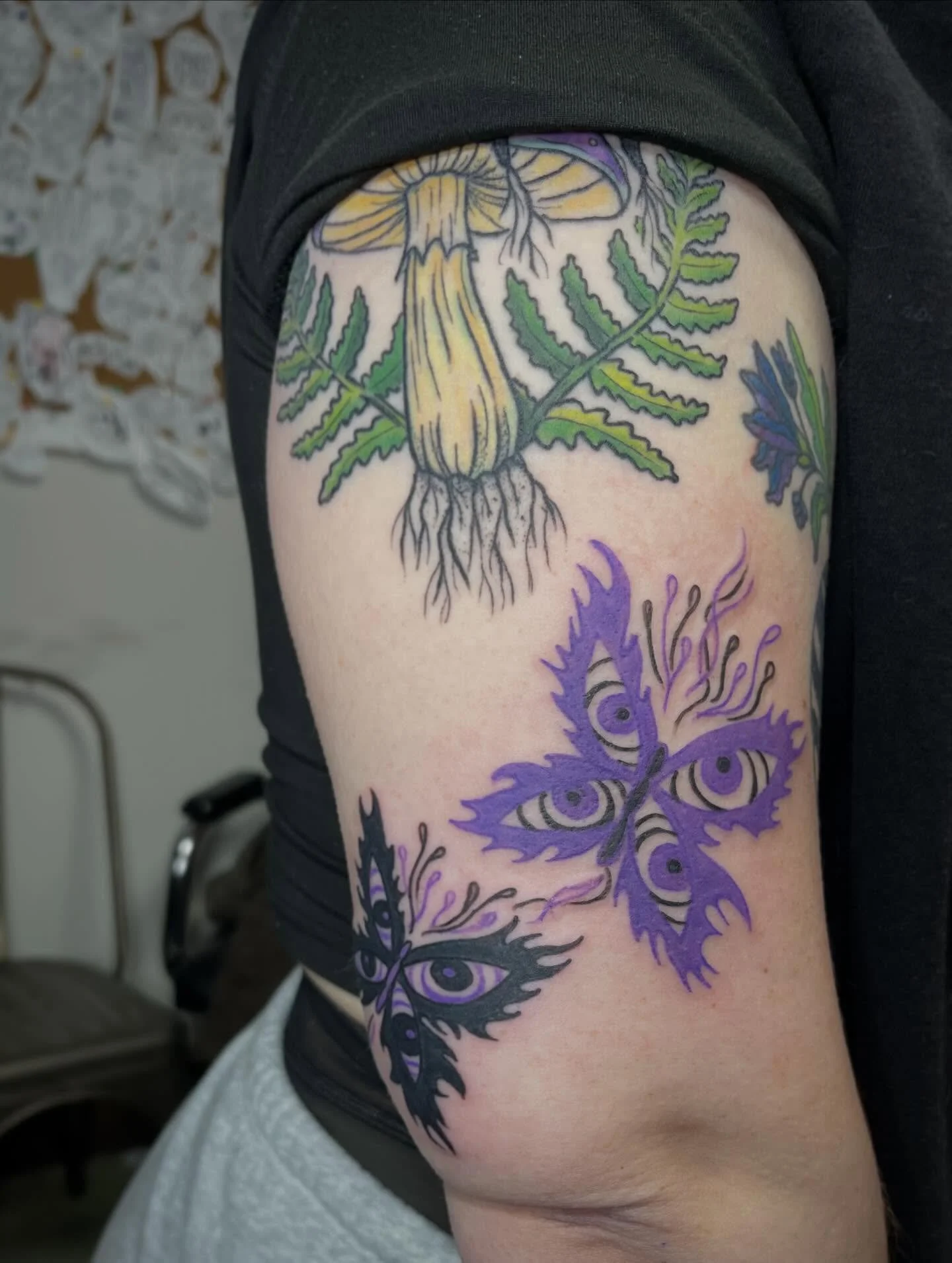 Butterflies picked from my flash 🧿🦋
Below a healed fairy 🍄🧚 
Booking April &amp; May 🌞
-
-
-
#trippytattoos #colorfultattoo #tattooart #buffalotattooshop #buffalotattooartist