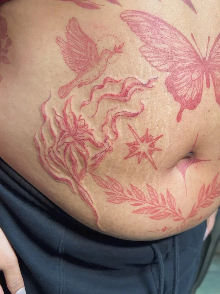 Some healed and fresh! ❤️
Obsessed with how this is turning out! Feeling lucky af to have the best clients ❤️❤️❤️
Booking for April &amp; May 🌸
-
-
-
#redink #tattoodesign #buffalotattooartist #buffalotattooshop #tattooart