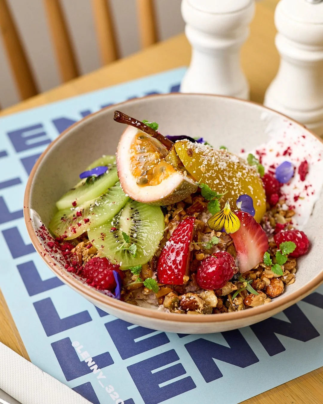 Rise and shine! Our Bircher Muesli is served ❤️&zwj;🔥 (Be honest. We had you at poached pear.) 🍐