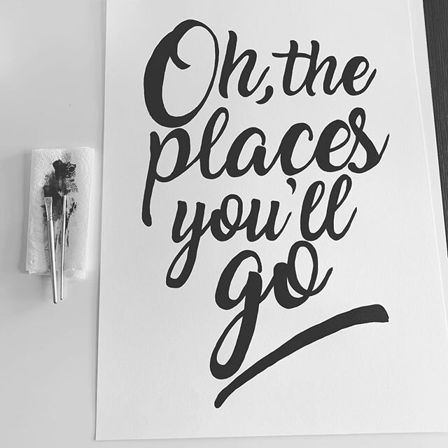 &lsquo;Oh the places you&rsquo;ll go&rsquo;... ...
Brush and ink typography on parchment paper, custom made for a beautiful, caring human to give as gifts this Christmas 💕
...
Thank you @shaneyeend for supporting my artwork and wanting to share it w