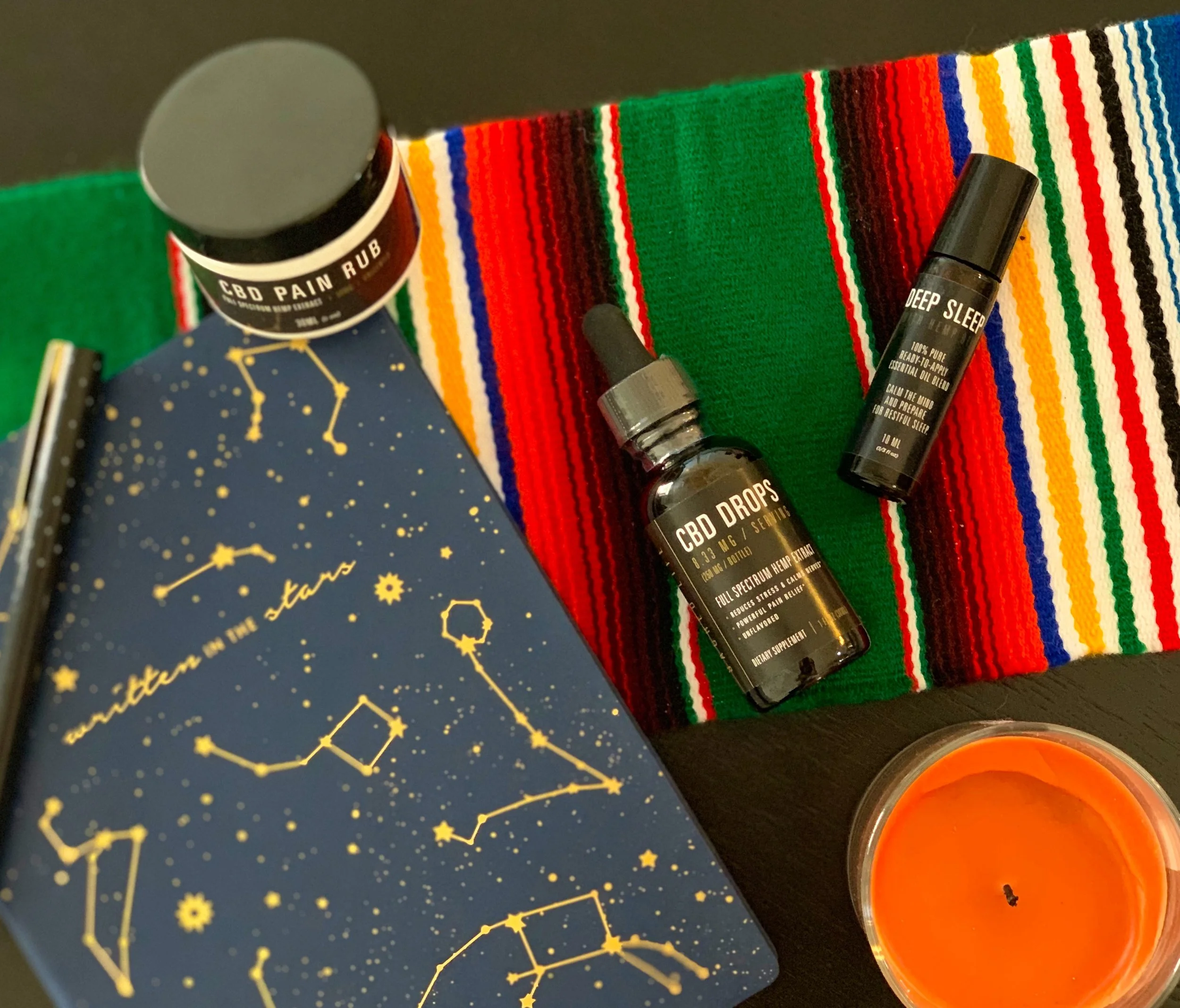 CBD oil, CBD Pain Rub, and essential oil for sleep by Sacred Life Oils