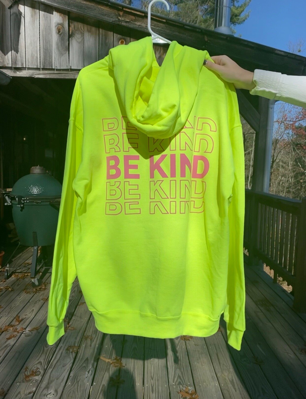 Pink on Neon Yellow Hoodie