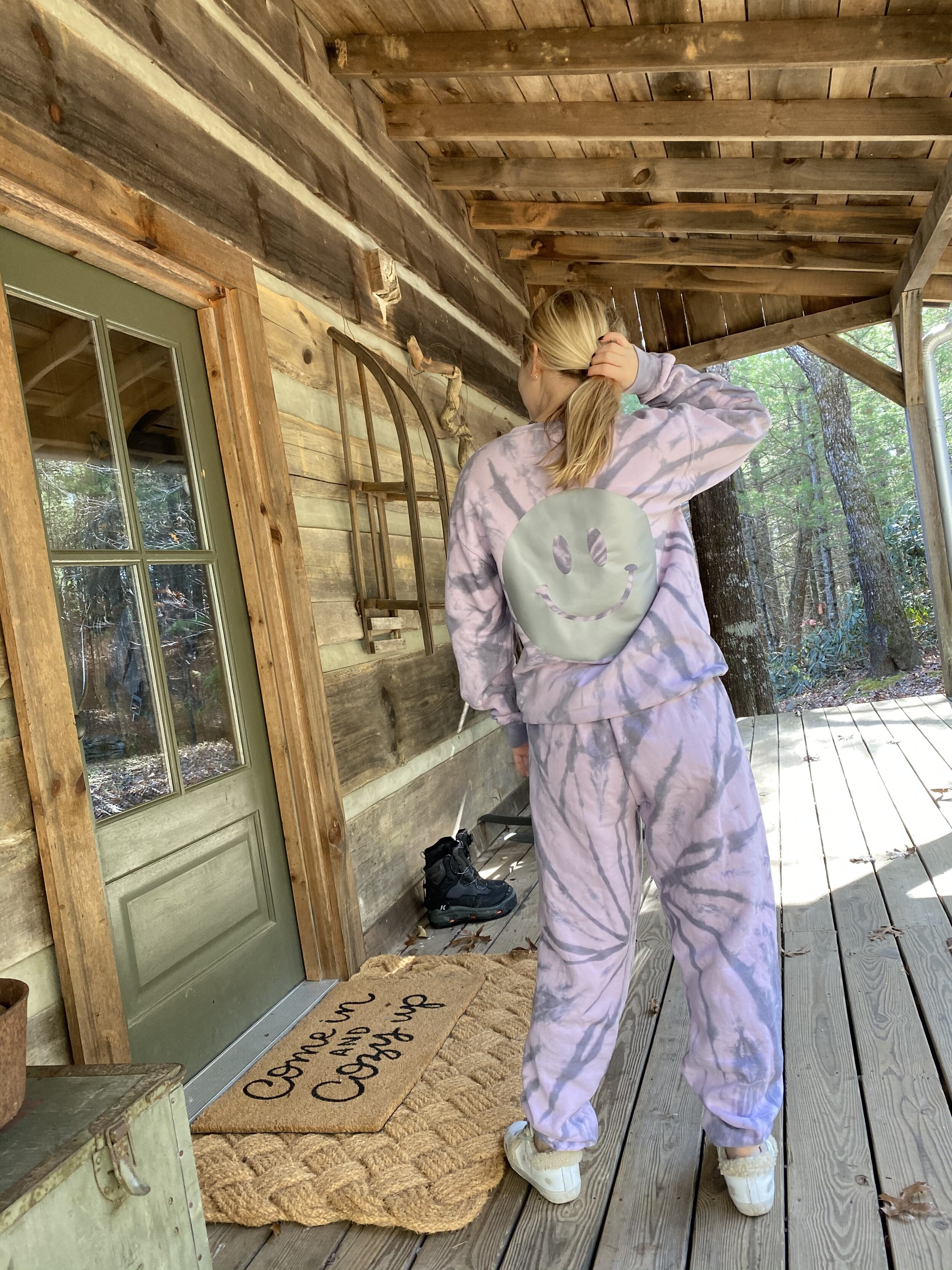 Gray on Pink/Gray Crewneck