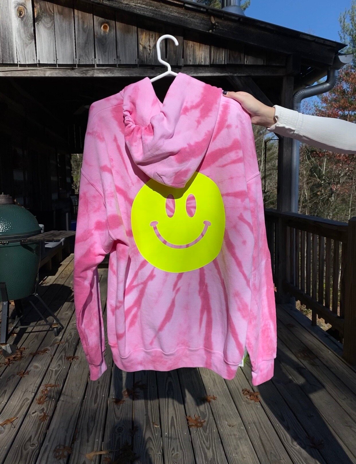 Neon Yellow on Pink Hoodie