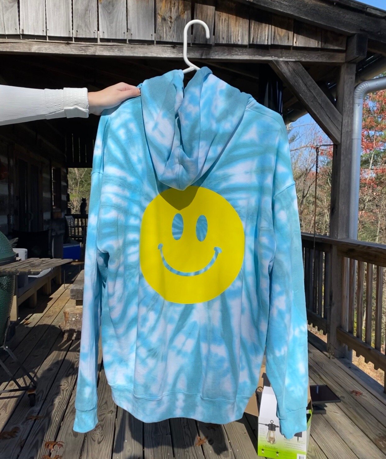 Yellow on Blue Hoodie 
