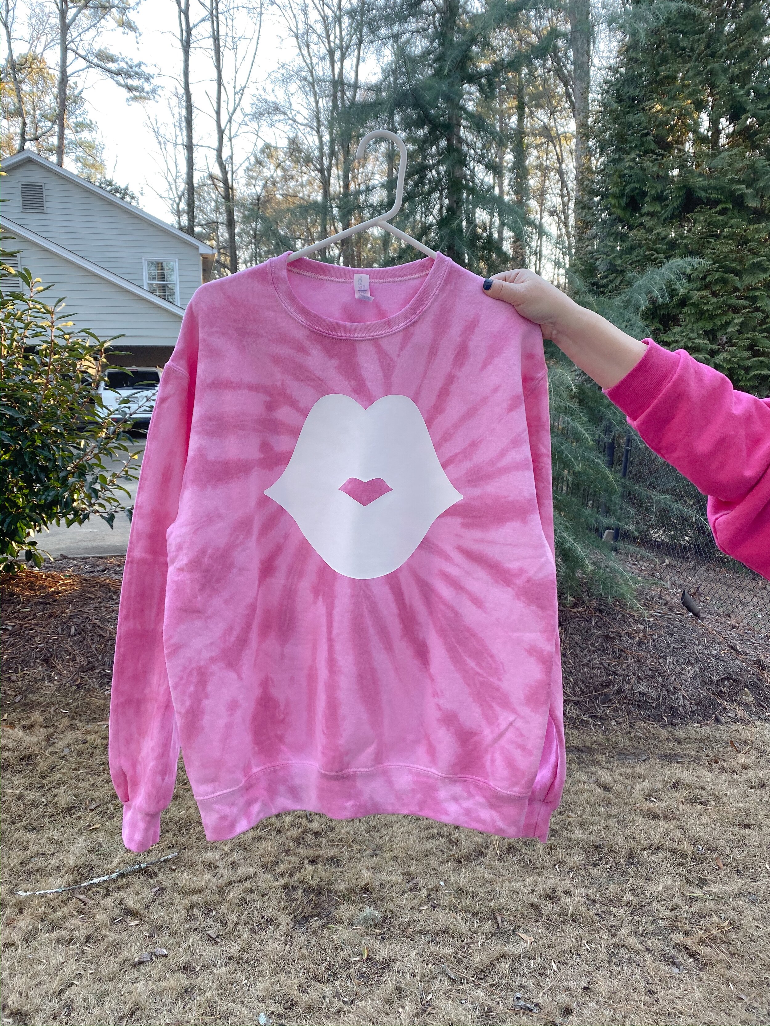 White on Pink Crewneck