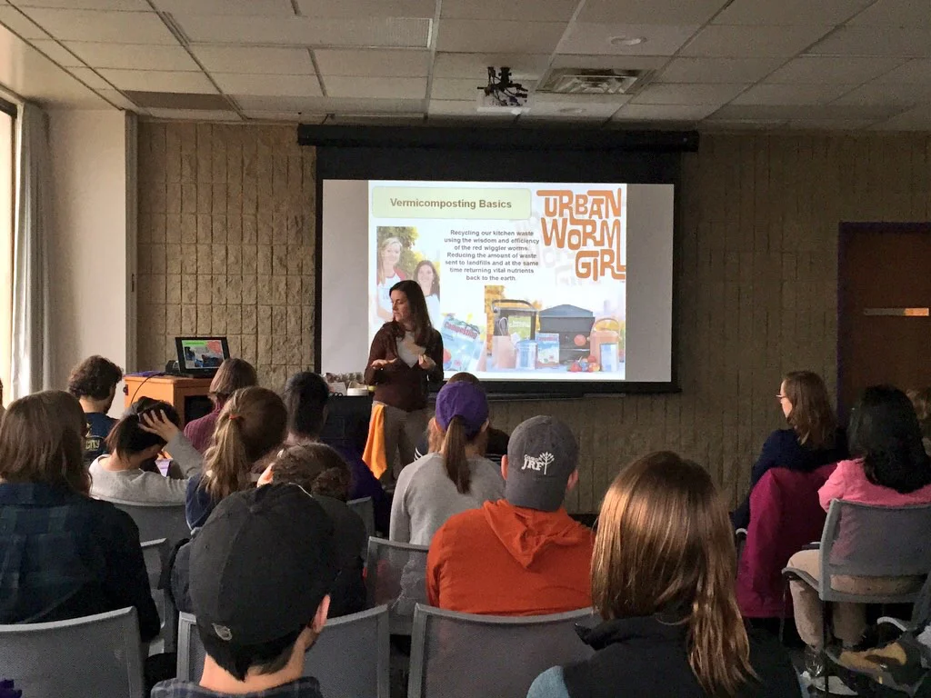 Students learn about food waste at Composting 101 Event