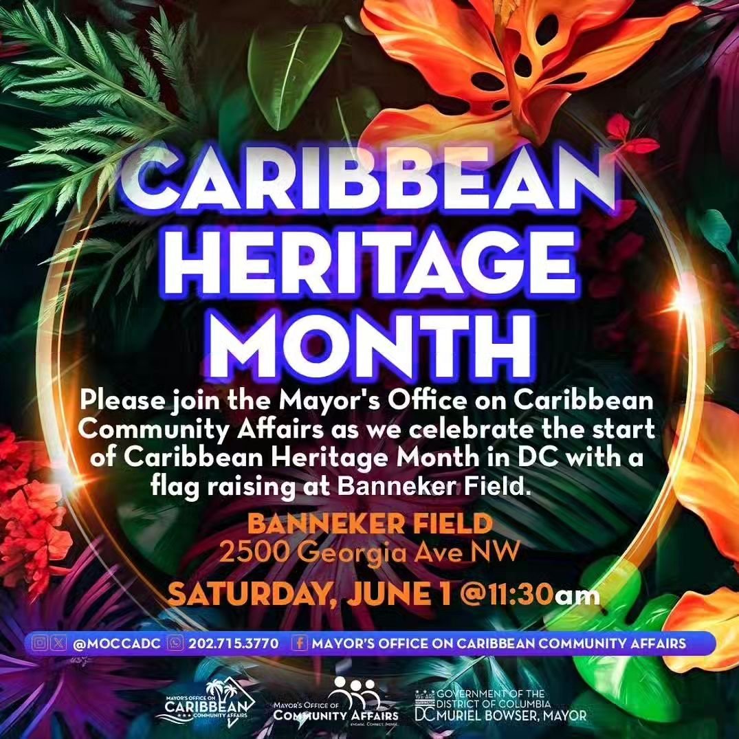 We're kicking off Caribbean Heritage Month today with @moccadc !!

💙 Caribbean Washingtonians, kick off Caribbean Heritage Month with us as we raise the Caribbean flags and delve into the rich history of Caribbean Heritage Month, along with announci