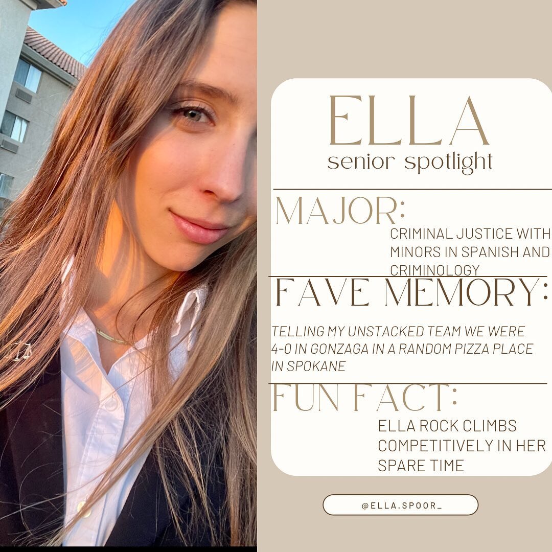 and our last senior spotlight! Ella is also our program&rsquo;s tournament director! @ella.spoor_ we love our seniors and are so proud of everything they have accomplished.