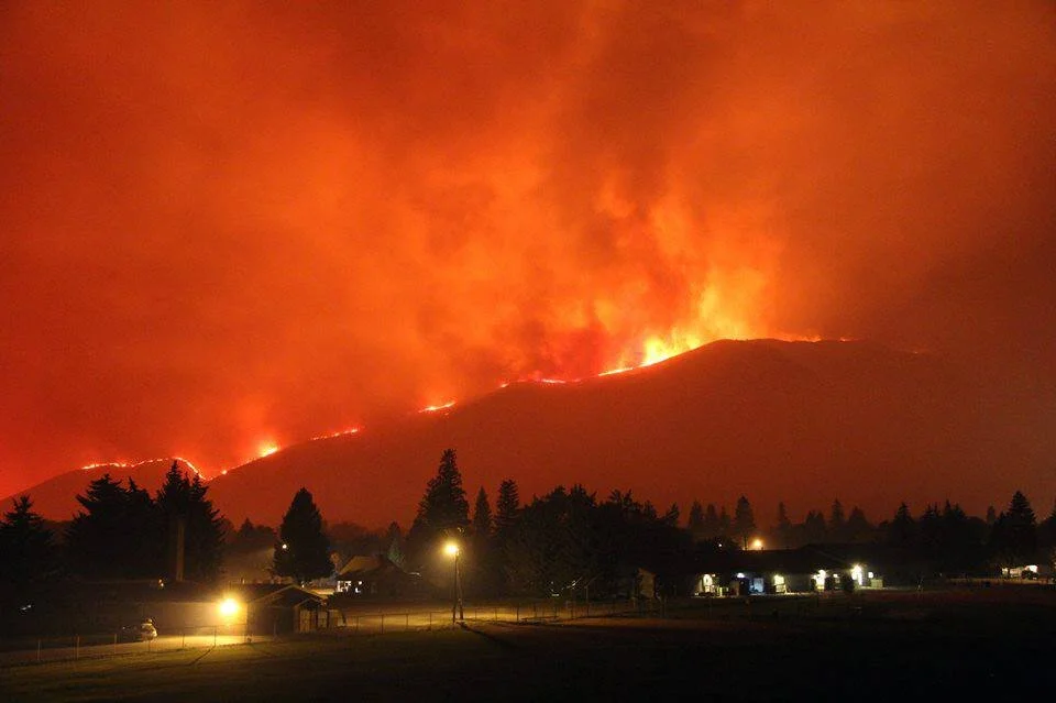 A 170 square mile forest fire licks the edge of town. Wake me up if it gets dangerous!