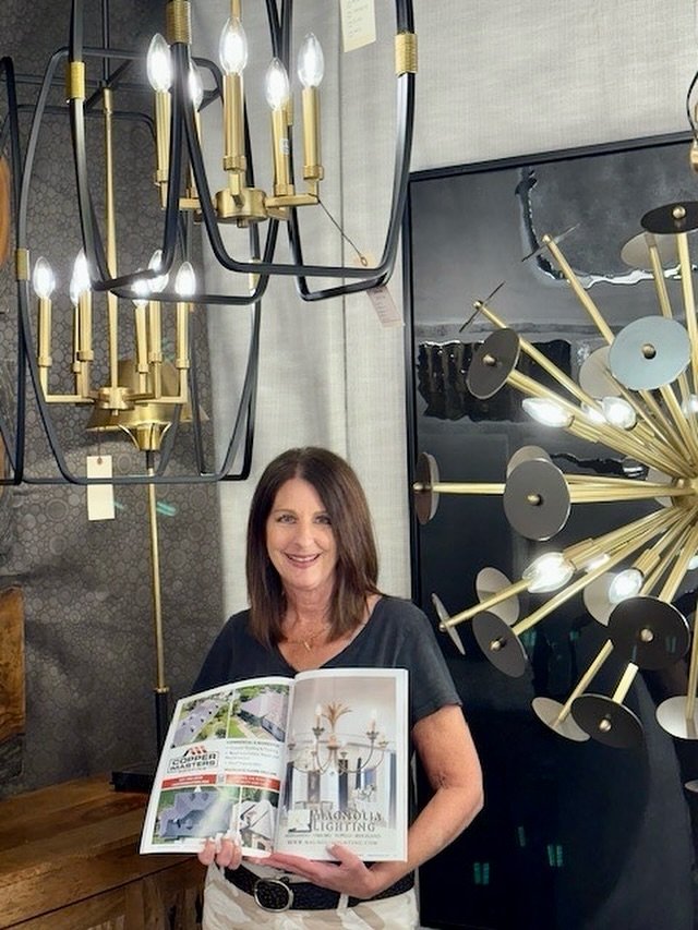 Lynn Herrington at Magnolia Lighting Inc. showing off their ad in Stages. 
@magnolialighting 

Be sure to follow their Facebook page. 

Stages Mississippi 

#stagesms