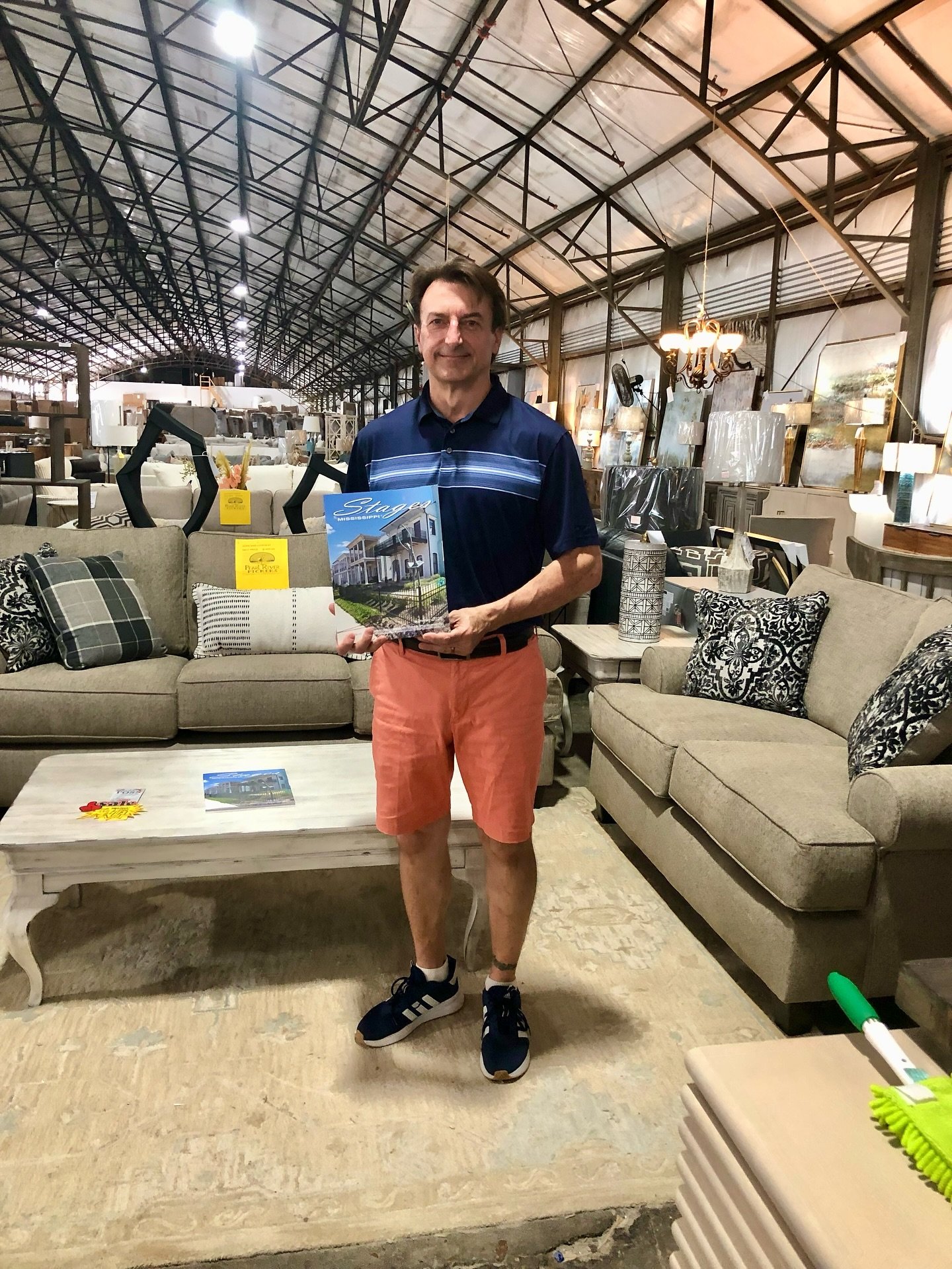 Pearl River Pickers has lots of beautiful furniture and accessories to create your beautiful living space. 
@pearlriverpickers 

Stop by, get a copy of Stages Mississippi Summer Issue 2025, and say hello to Chris Bright, sales associate at Pearl Rive