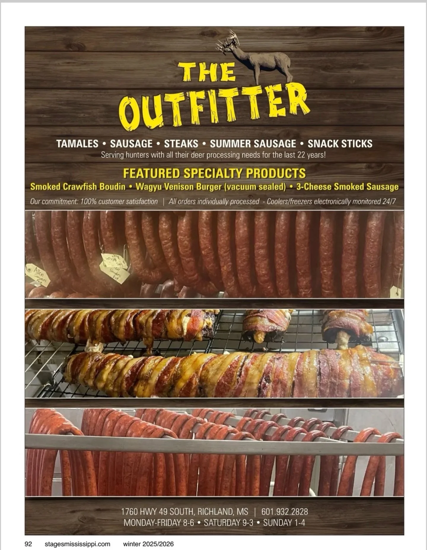 It's time to stock up at The Outfitter Deer Processing! 

Stages Mississippi 

#stagesms