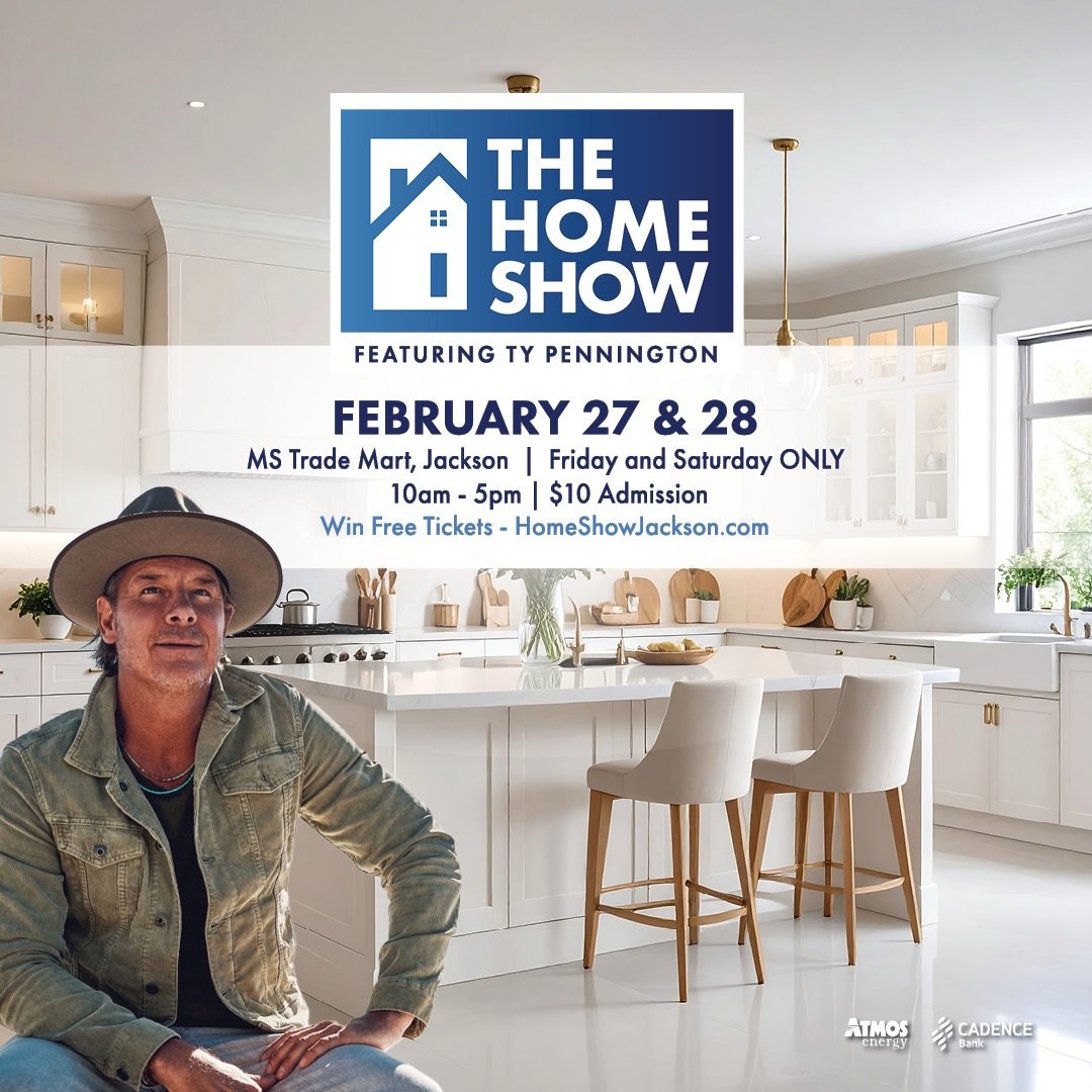 🚨 JACKSON &mdash; THIS IS BIG. 🚨

The Home Show is coming and TY PENNINGTON will be there! 🙌🏡

📅 Feb 27 &amp; 28
📍 MS Trade Mart | Jackson
⏰ 10am&ndash;5pm
🎟 $10 Admission

From remodeling to building to decorating &mdash; this is the event fo