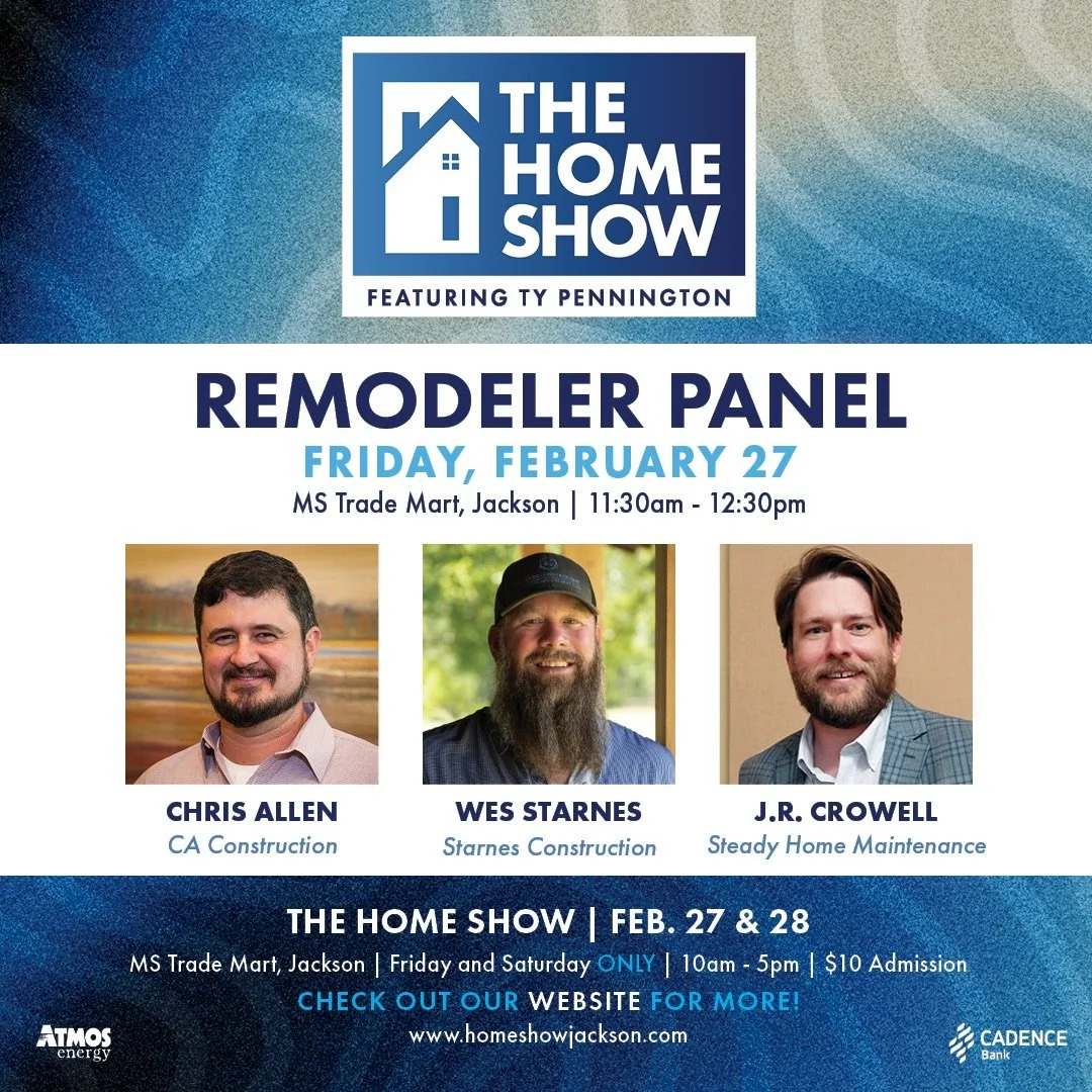 Make sure you catch these panels while you're at The Home Show Jackson! @homeshowjacksonms 

And don't forget to stop my our booth #415 to visit with us, and pick up a copy of Stages Mississippi! 

Stages Mississippi 

#stagesms