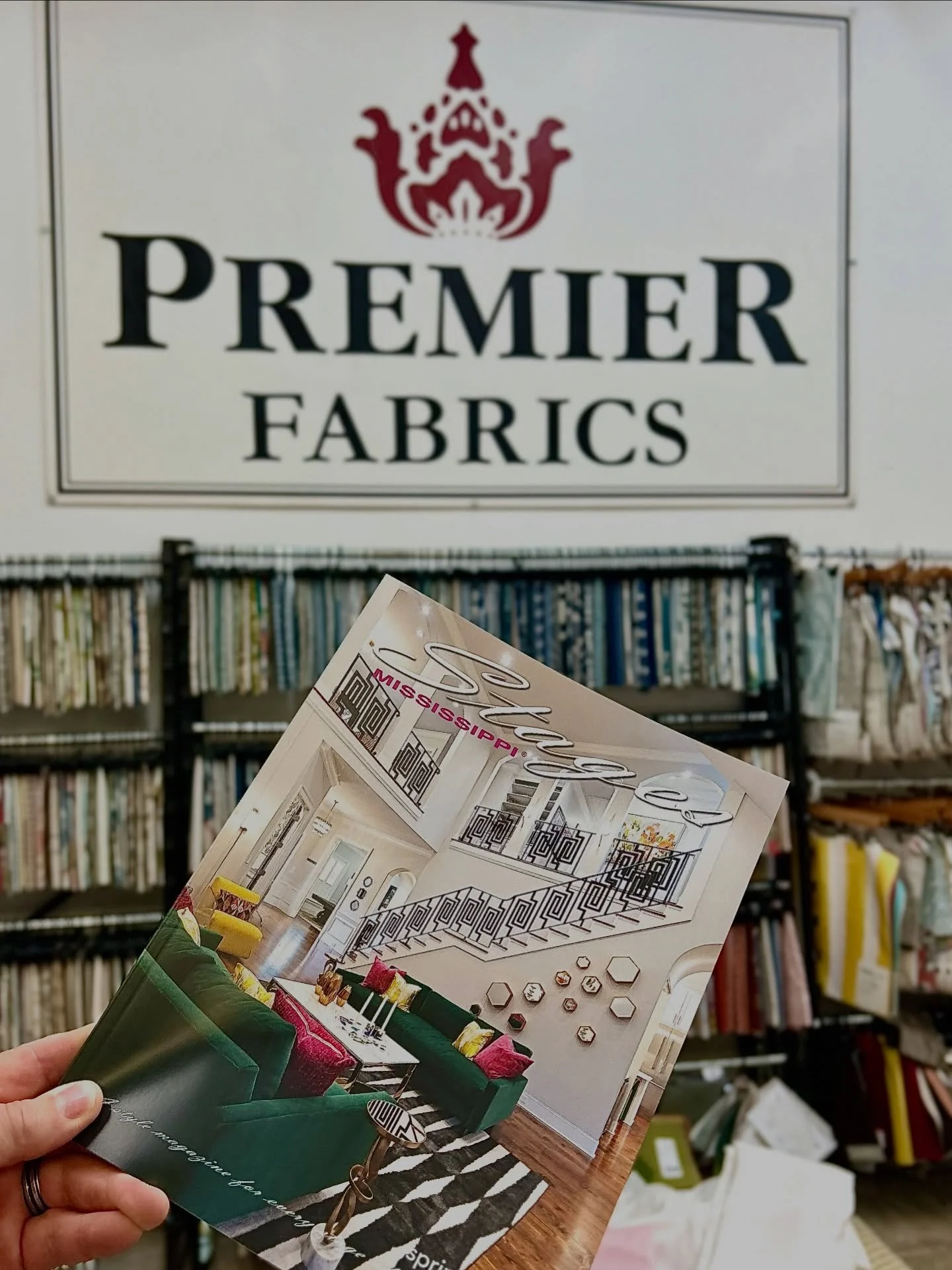Premier Fabrics of Ridgeland, MS has your copy of the Stages Mississippi Spring 2026 issue waiting for you!  @premierfabricsridgeland 

Stop by and while you're shopping for beautiful fabrics for your home d&eacute;cor or dorm d&eacute;cor, grab a co