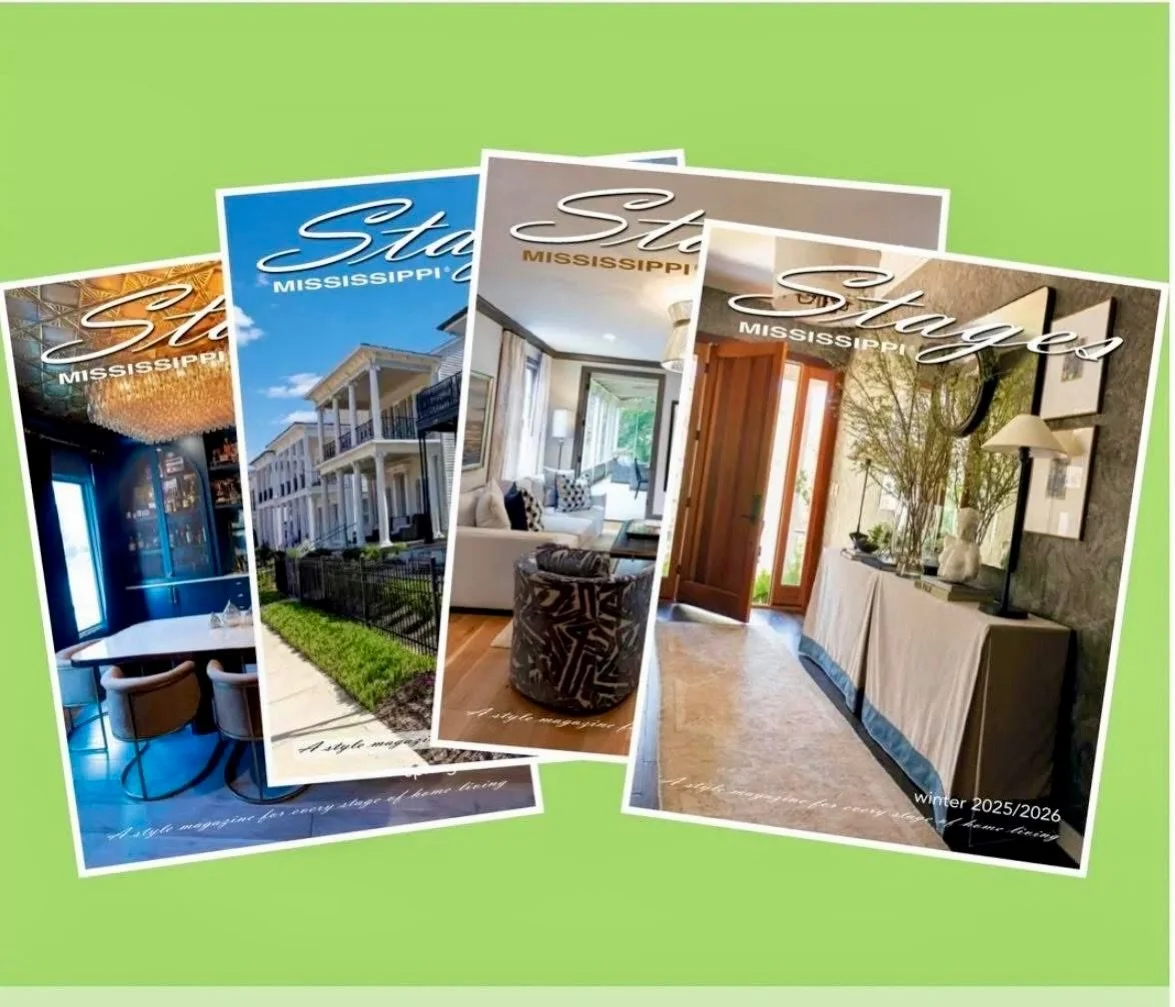 Get 𝙎𝙩𝙖𝙜𝙚𝙨 𝙈𝙄𝙎𝙎𝙄𝙎𝙎𝙄𝙋𝙋𝙄&reg;  delivered right to your home!  Be the first to get an issue before they hit the stands! 

Stages Mississippi is a style magazine for every stage of home living. From beautiful homes and inspiring design t