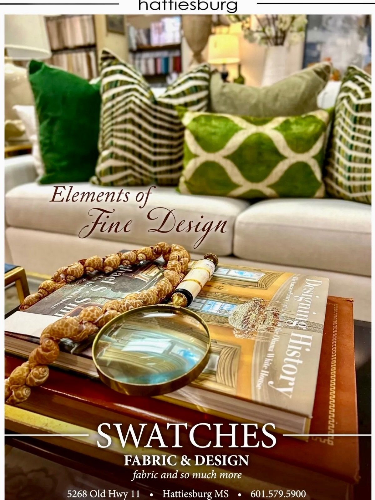 Fabric, Design, &amp; Inspiration All in One Place

Discover the beauty of custom style at Swatches Fabric &amp; Design Inc. in Hattiesburg! From stunning designer decorator fabrics to full interior design services, they offer everything you need to 