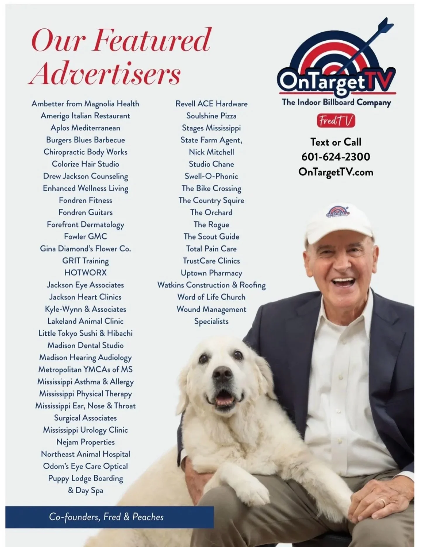 𝑩𝒆 𝑺𝒆𝒆𝒏 𝑾𝒉𝒆𝒓𝒆 𝑰𝒕 𝑴𝒂𝒕𝒕𝒆𝒓𝒔 𝑴𝒐𝒔𝒕

On Target TV is changing the game with indoor billboard advertising&mdash;placing your message right where people live, work, and spend their time. @ontargettv_ms 

From restaurants to gyms, doct