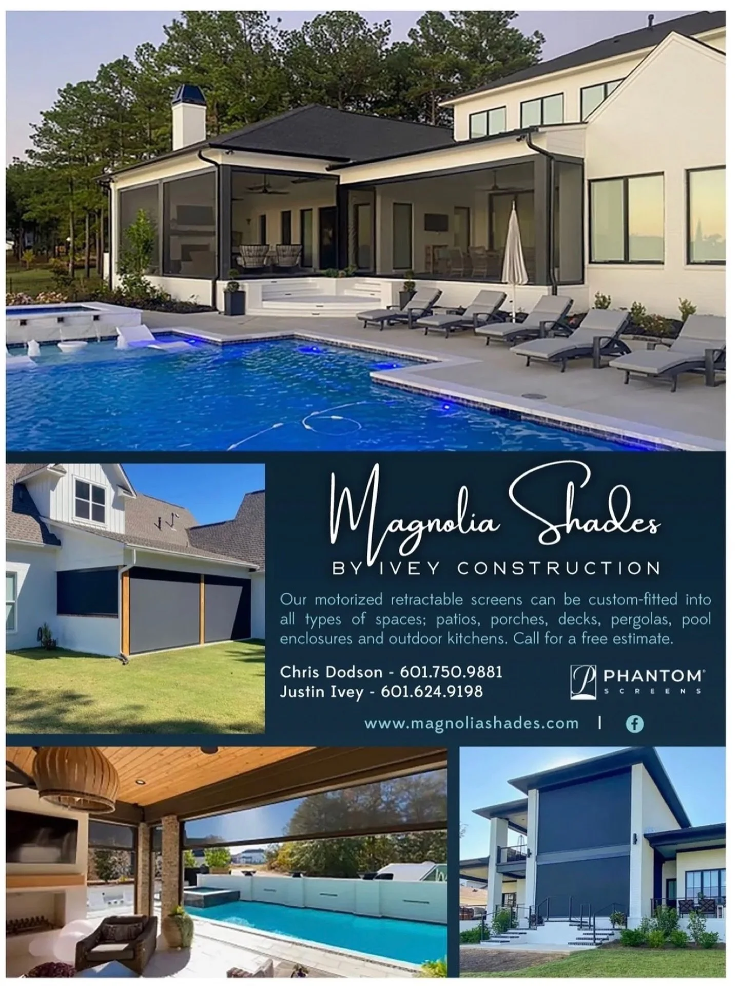 Magnolia Shades by Ivey Construction brings comfort, beauty, and craftsmanship together&mdash;transforming outdoor living into something truly refined. 

Shade your space in style!

Stages Mississippi 

#stagesms
#stagesmississippi