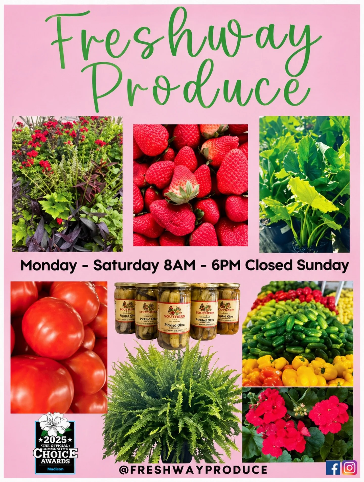 Freshway Produce is one of those places you stop in for one thing&hellip; and leave with a cart full. @freshwayproduce 

They have fresh fruits, fresh veggies, flowers, snacks for the lake, and fun little finds &mdash; all family-owned and locally lo