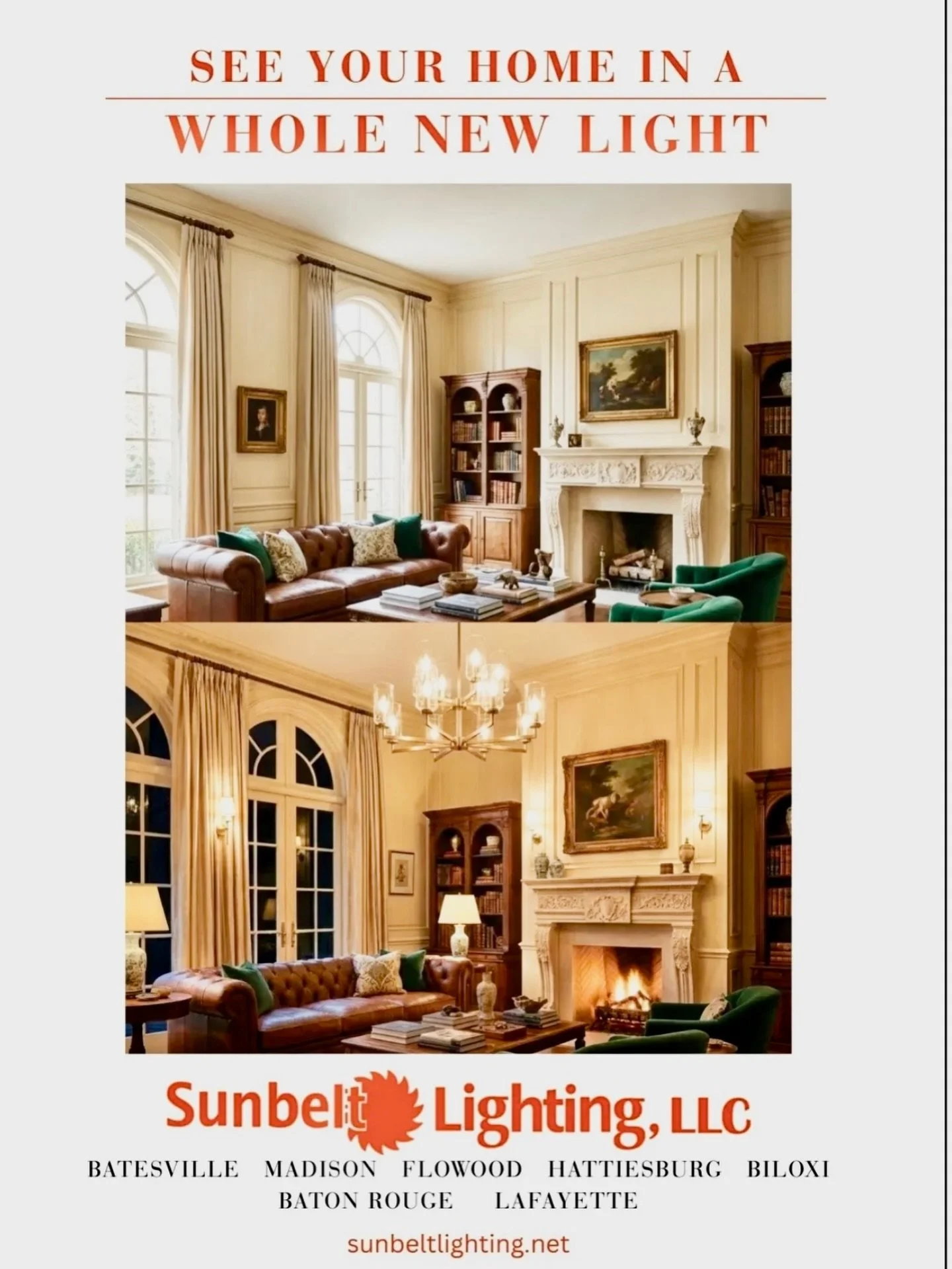 SEE YOUR HOME IN A WHOLE NEW LIGHT....𝒚𝒐𝒖𝒓 𝒉𝒐𝒎𝒆 𝒔𝒉𝒐𝒖𝒍𝒅 𝒔𝒉𝒊𝒏𝒆 𝒕𝒉𝒆 𝒘𝒂𝒚 𝒚𝒐𝒖 𝒍𝒊𝒗𝒆 𝒊𝒏 𝒊𝒕. 

From statement chandeliers to the perfect finishing touches, Sunbelt Lighting, LLC helps you see your space in a whole new ligh