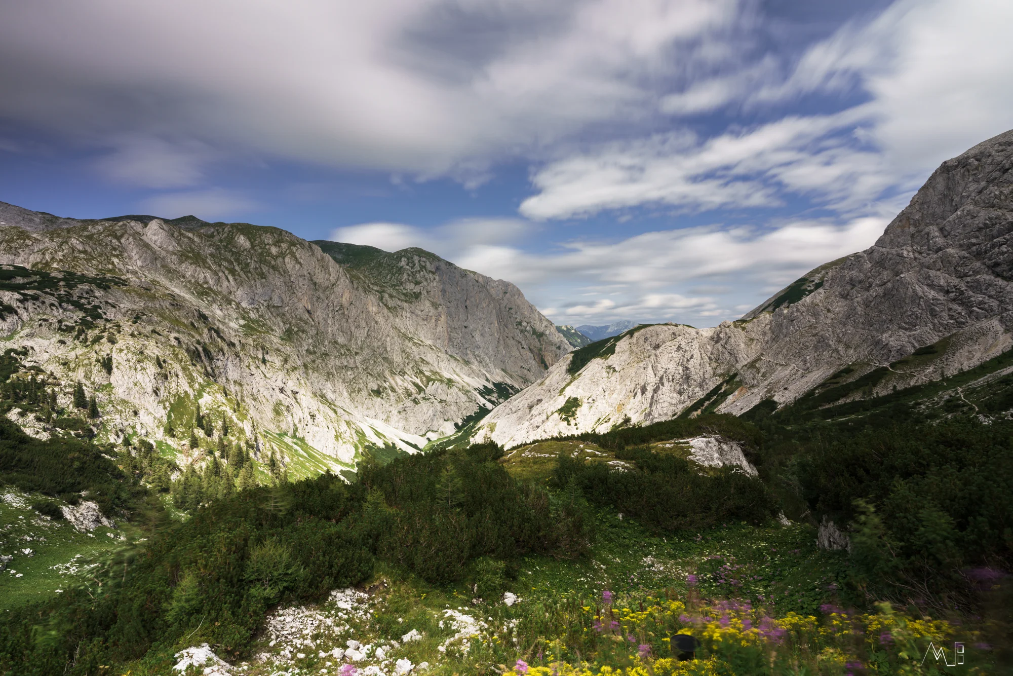Blick von der Hütte Richtung Seewiesen