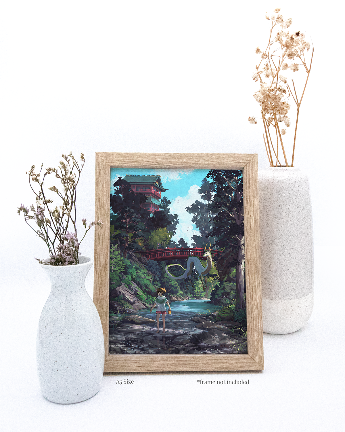 Spirited Away Haku and Chihiro Art Print | clockbirds