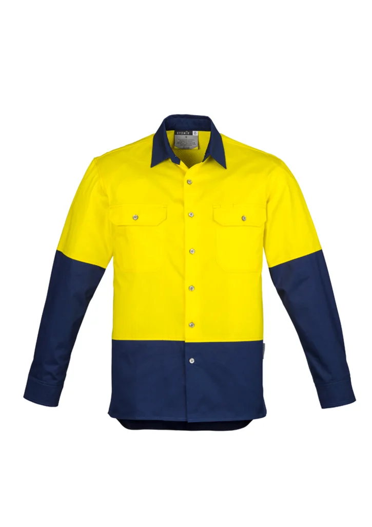 ZW122 Mens Hi Vis Spliced Industrial Shirt