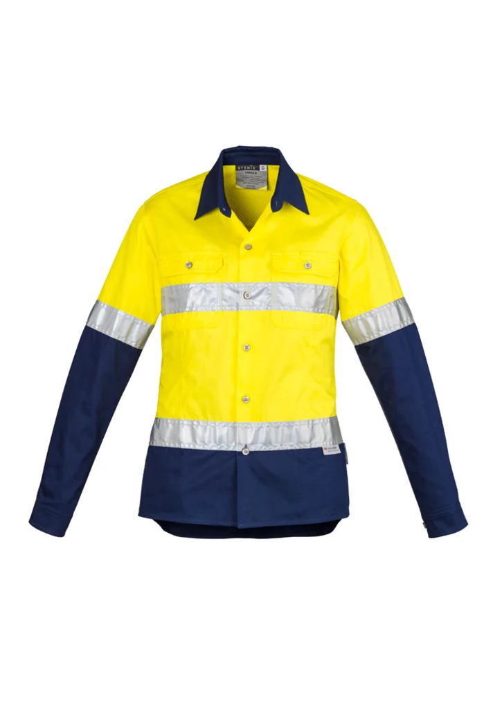 ZWL123 Womens Hi Vis Spliced Industrial Shirt - Hoop Taped