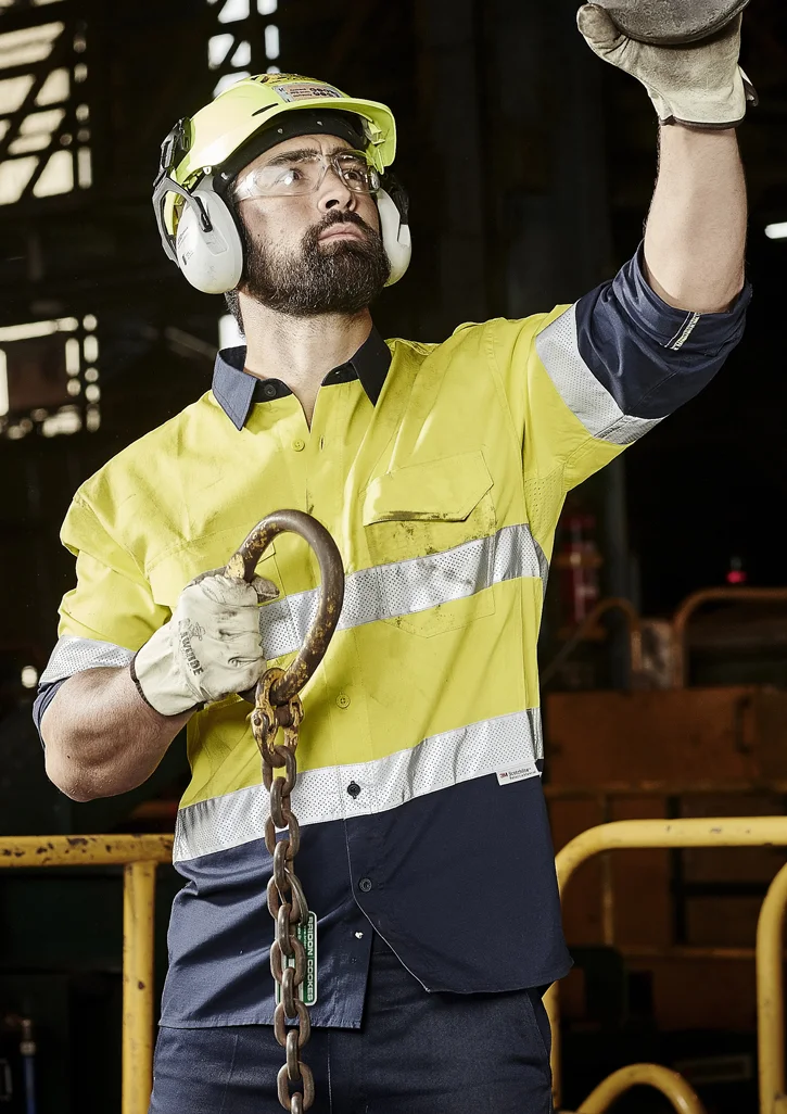 ZW129 Mens Rugged Cooling Taped Hi Vis Spliced Shirt