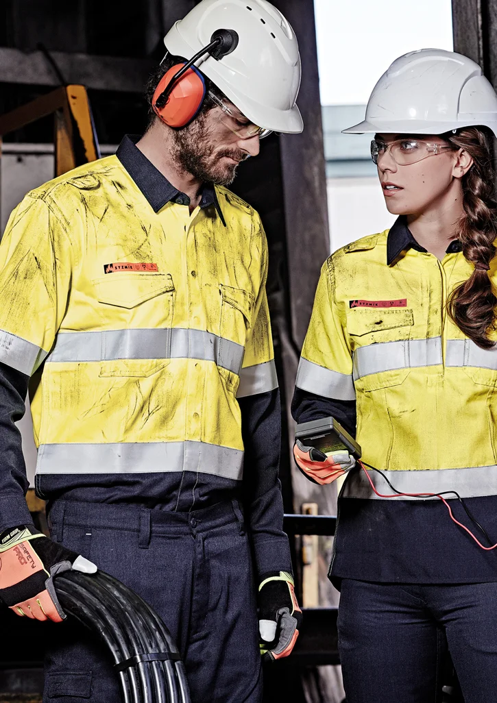 ZW132 Mens FR Hooped Taped Spliced Shirt