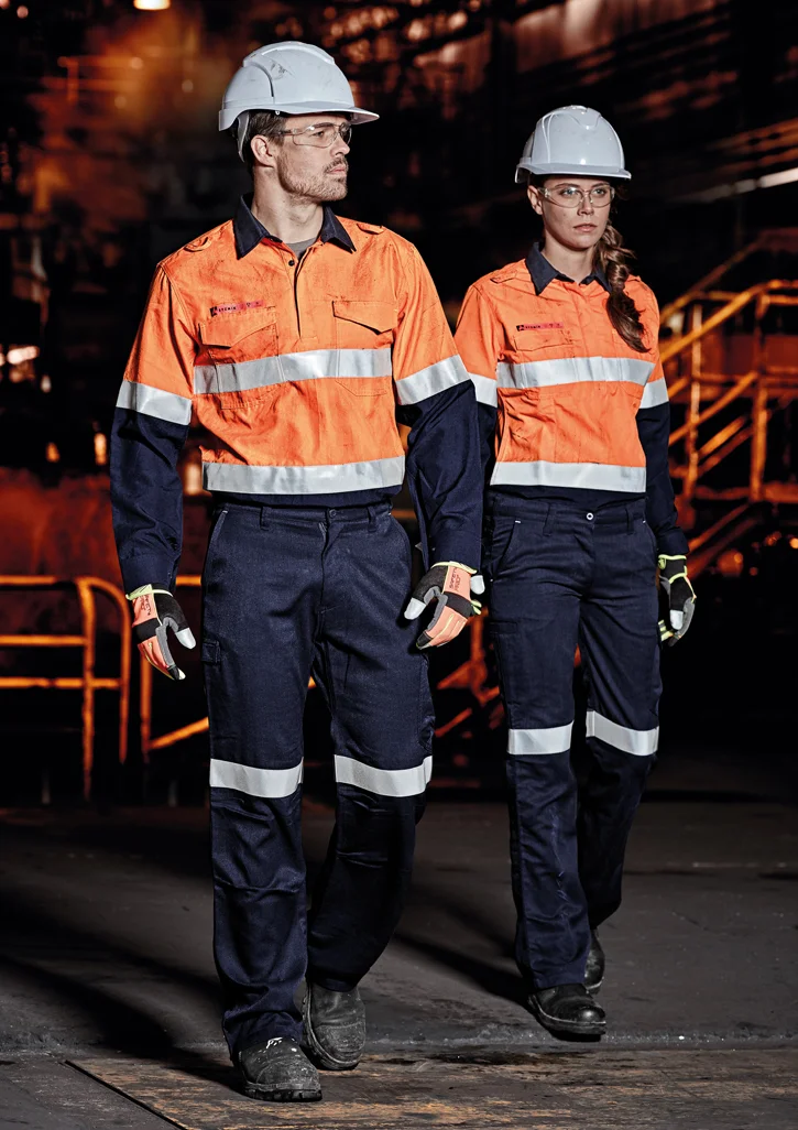 ZW133 Mens FR Closed Front Hooped Taped Spliced Shirt