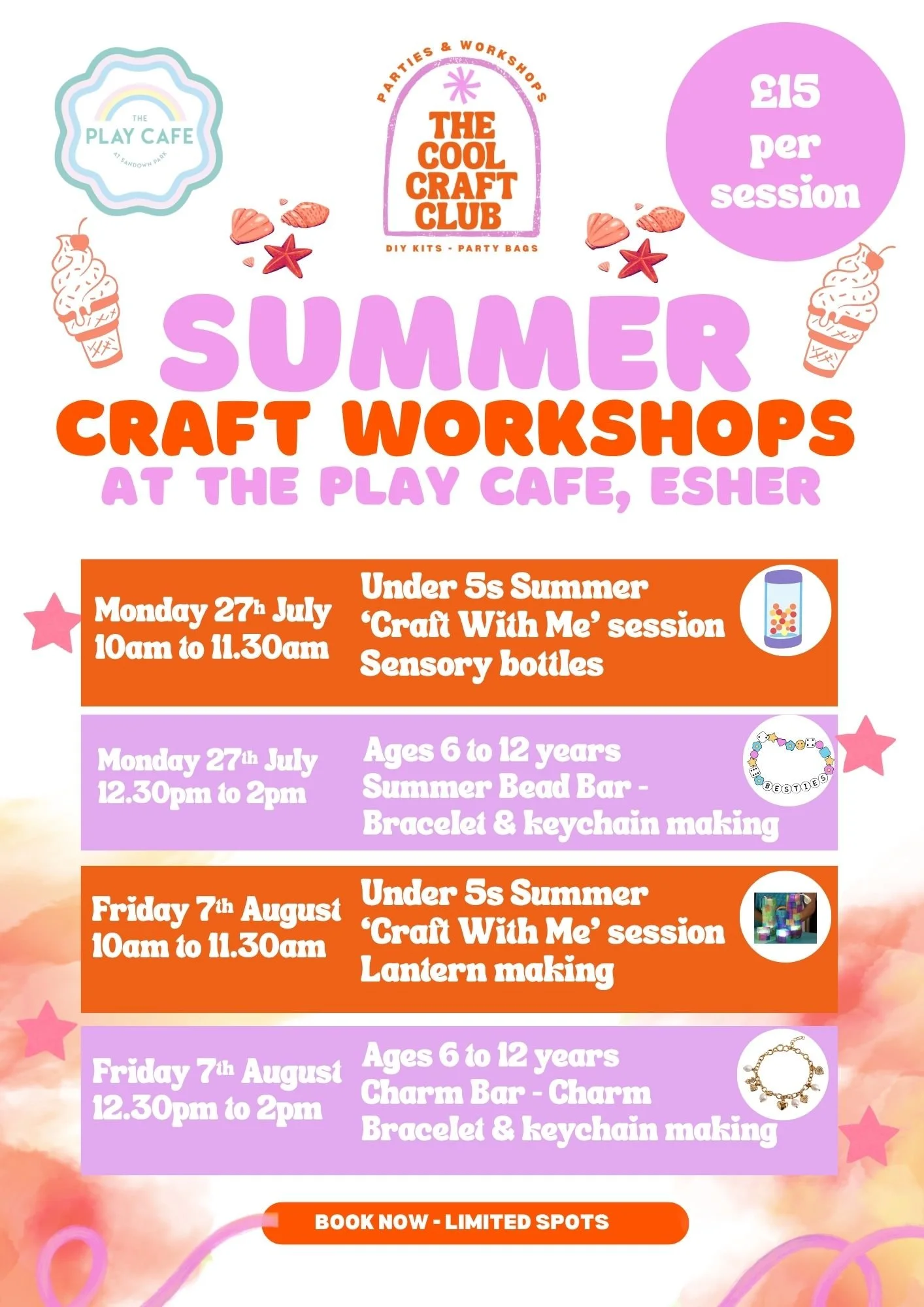 Craft workshop kids activity summer holidays beads charms