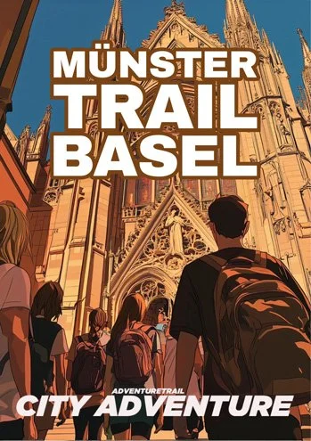 AdventureTrail Basel Outdoor Escape Room Spiel City Trail Basel: Bild Meschen vor dem Basler Münster