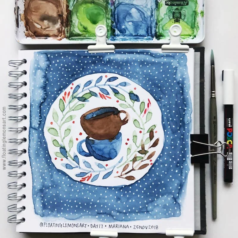 Framed & Winter by Mariana : Floating Lemons Art