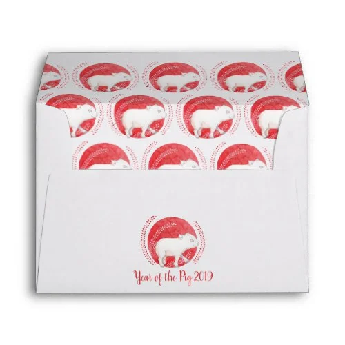 Circle Pig Envelope by Floating Lemons Art: USA