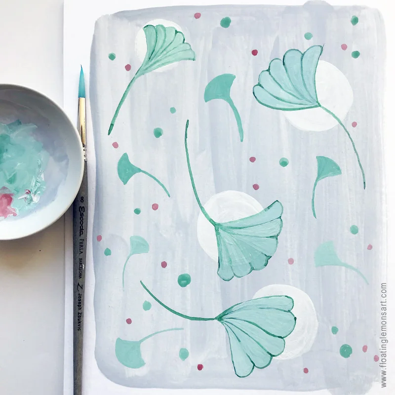 Ginko Leaves by Floating Lemons Art