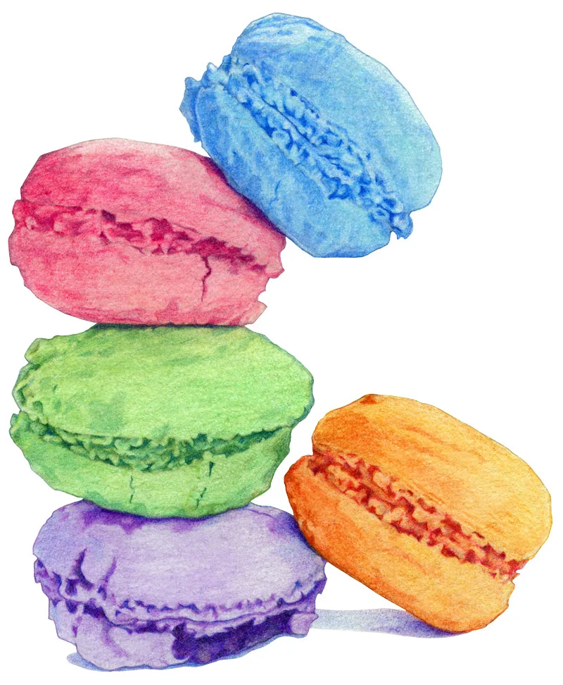 Five Macarons by Mariana: Floating Lemons Art