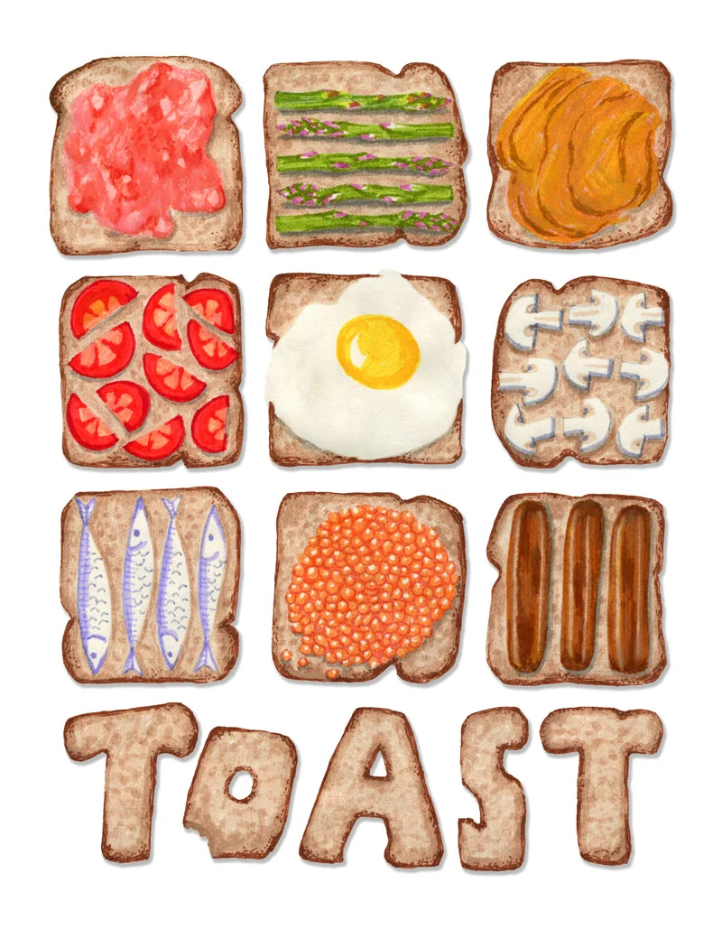 Breakfast Toast by Mariana: Floating Lemons Art