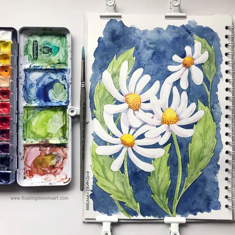 Daisies by Mariana: Floating Lemons Art